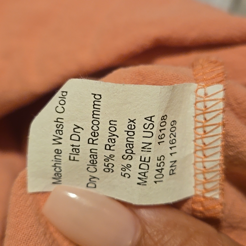 Velvet Torch Babydoll Skater Dress w/ 3/4 Puff Sleeves Pink/Peach Size L NWT - Picture 9 of 11
